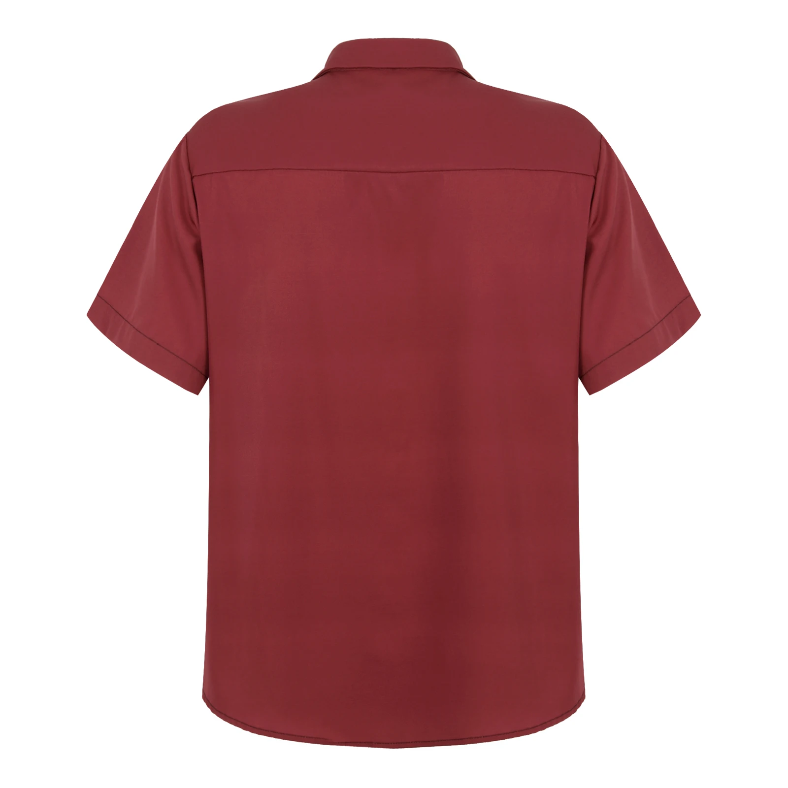 Men's Retro Short Sleeve Camp Shirt Button Down Loose Cuban Bowling Shirts Casual 50s Color Block Striped Notched Collar Shirt