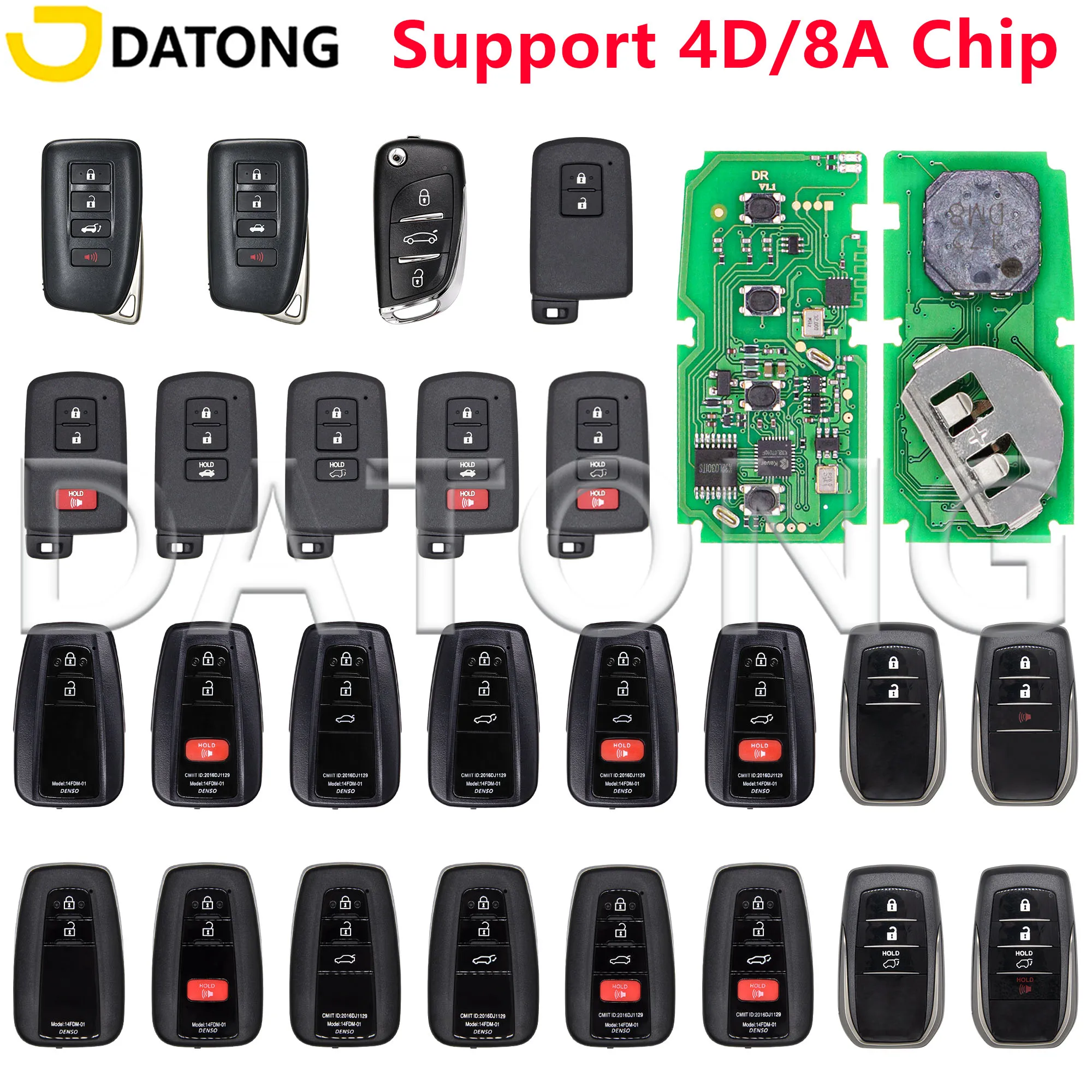 Datong World Global Version Unlimited App-Generated 4D/8A Edit Frequency Remote Control Car Key For Lexus Toyota Subaru