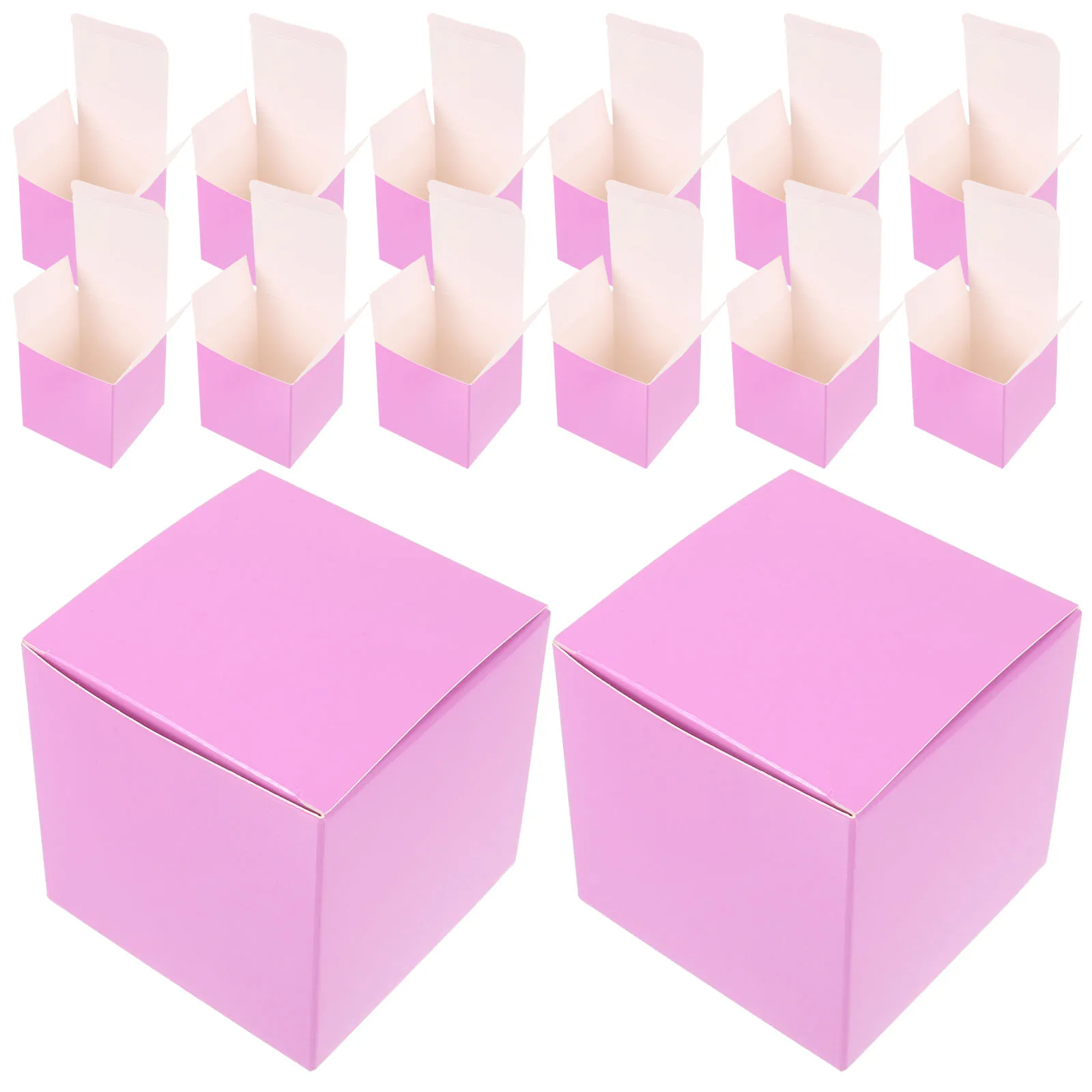 

20pcs Purple Gift Box 8x8x8cm Packing Boxes for Accessories Storage DIY Empty Square Colored Paper Jewelry Boxes Gift Wrapping