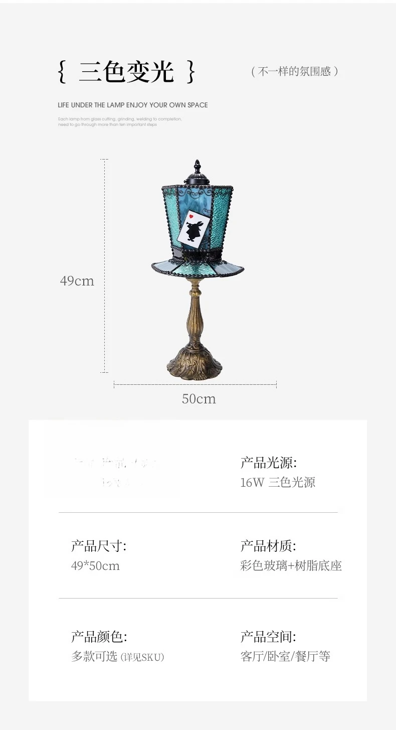 Настольная лампа прикроватная спальня ретро ветер цветочная атмосфера креативная лампа