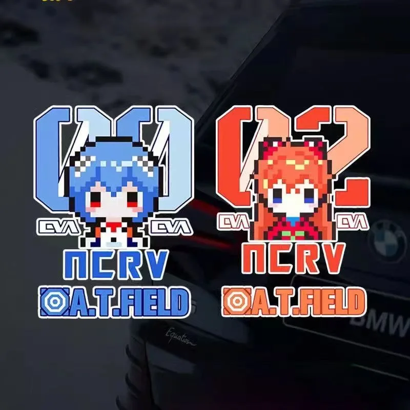 Neon Cute Genesis Classic Evangelion Standard Personalized Car & Electric Bike Stickers Waterproof Decorative Body Decals Daily