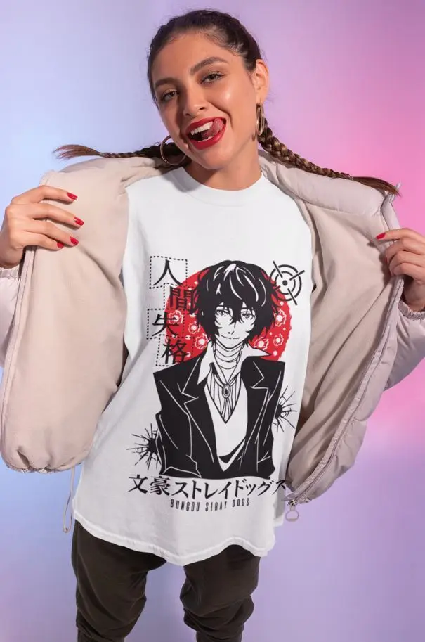 Camiseta de perros callejeros Bungou, Dazai,Chuuya,Nakajima Atsushi, camisaAkutagawa de todas las tallas