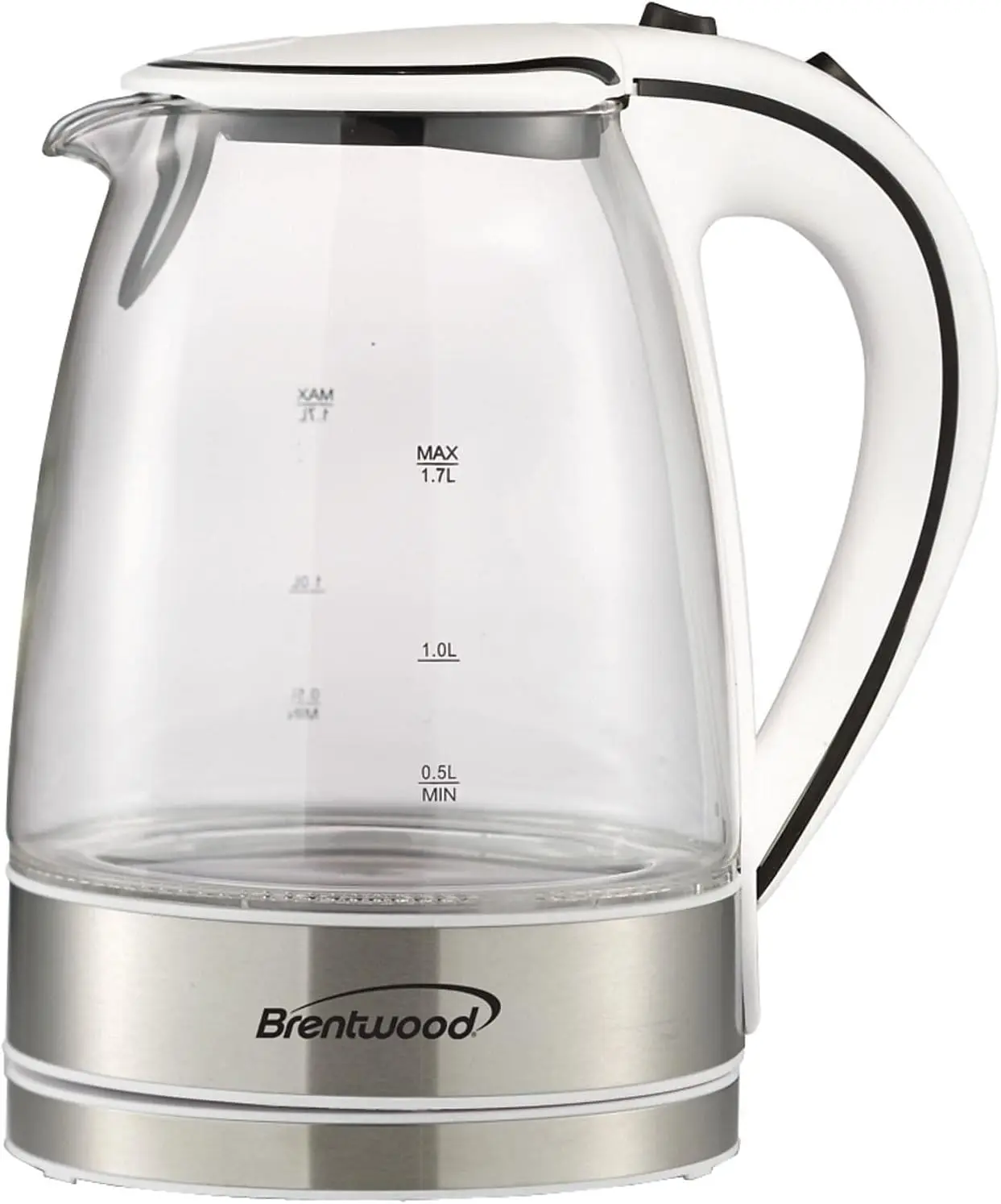 

1.7L Wireless Glass Electric Kettle, 1900W High-Speed Heating, Cordless Design, Modern White Kitchen Appliance for Boiling