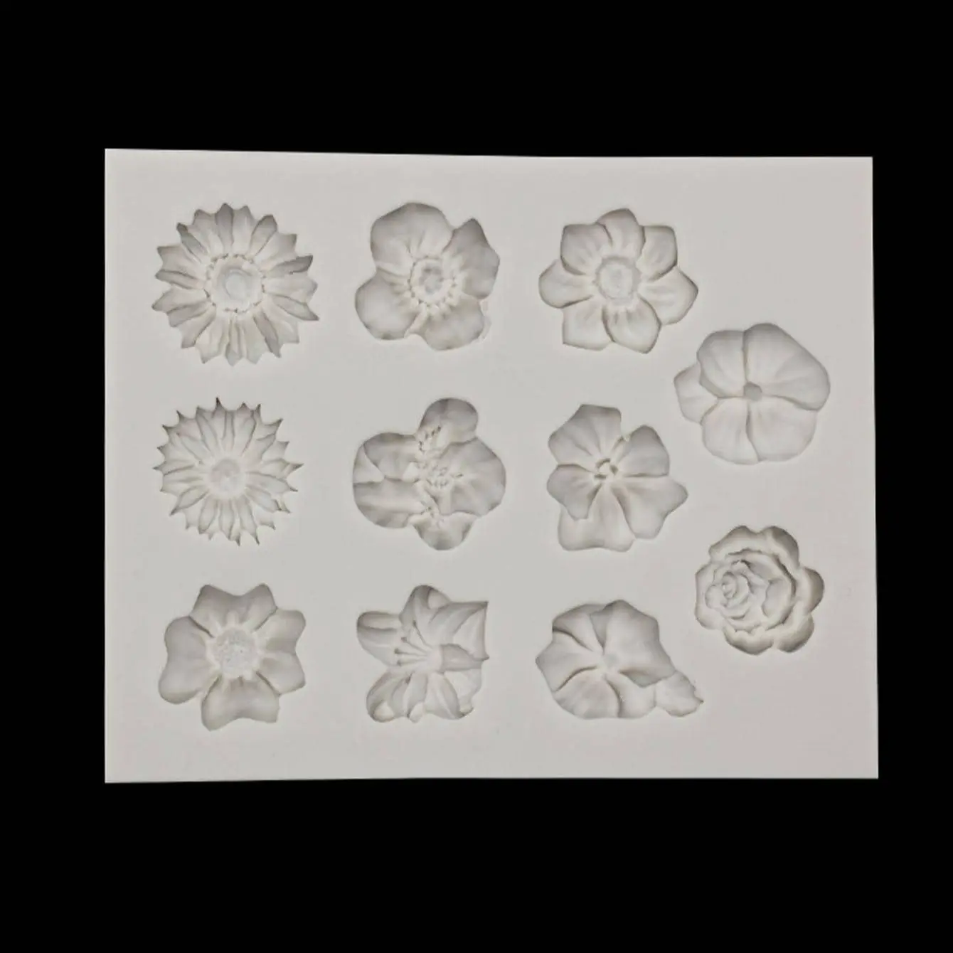 Sunflower Rose Flowers Shape Silicone Mold Cake DIY Decoration Chocolate 3D Mould Tools