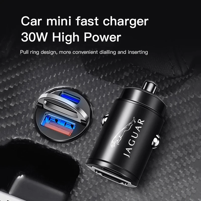 100W Car Charger USB Type-C Fast Charging Cigarette Lighter For Jaguar XE XF XJ F-Type F-Pace XKR XEL XFL S F XK XJL XJ6 XJS XFR