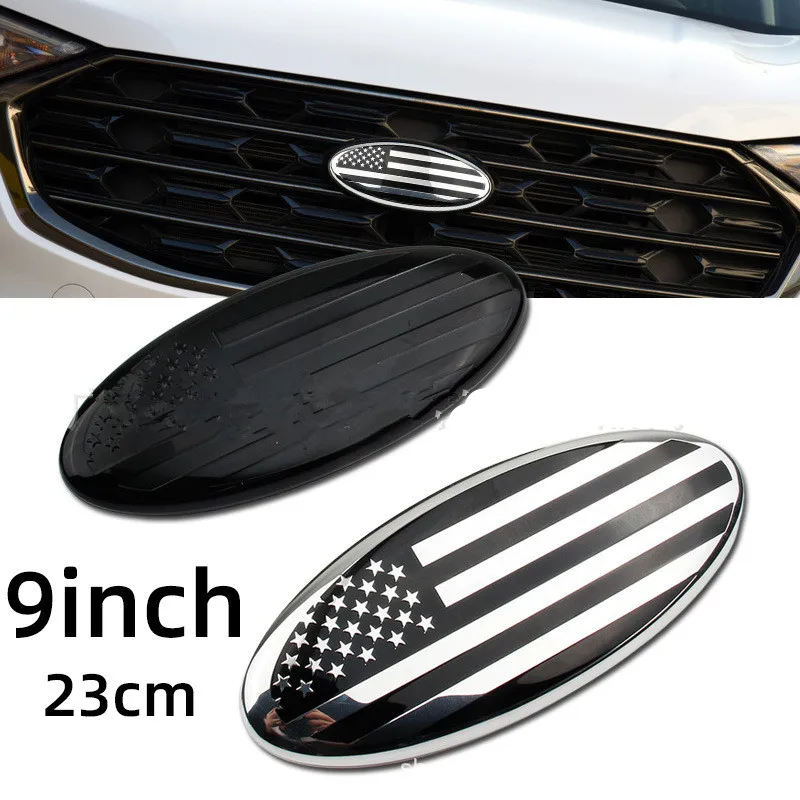 3D ABS Car Front Hood Badge Rear Trunk Sticker American Flag Grill Emblem Logo For Ford F150 F250 Explorer EcoSport EDGE Focus