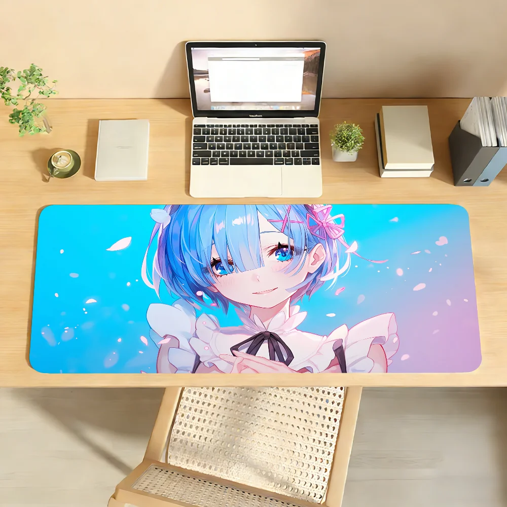 

Милый коврик для мыши R-Re Zero Rem, нескользящий, с фиксирующим краем, для ПК и ноутбуков, резиновый, для офиса, для клавиатуры, большой игровой коврик XXL