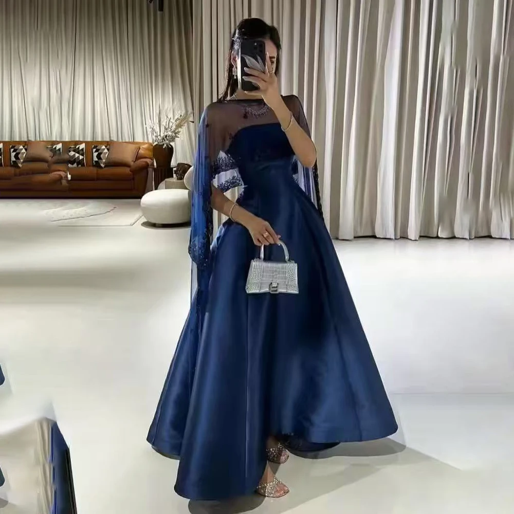 فساتين سهرة نسائية فاخرة مخصصة بالترتر للمناسبات الخاصة شال بدون أكمام بدون ظهر حفلة المملكة العربية السعودية