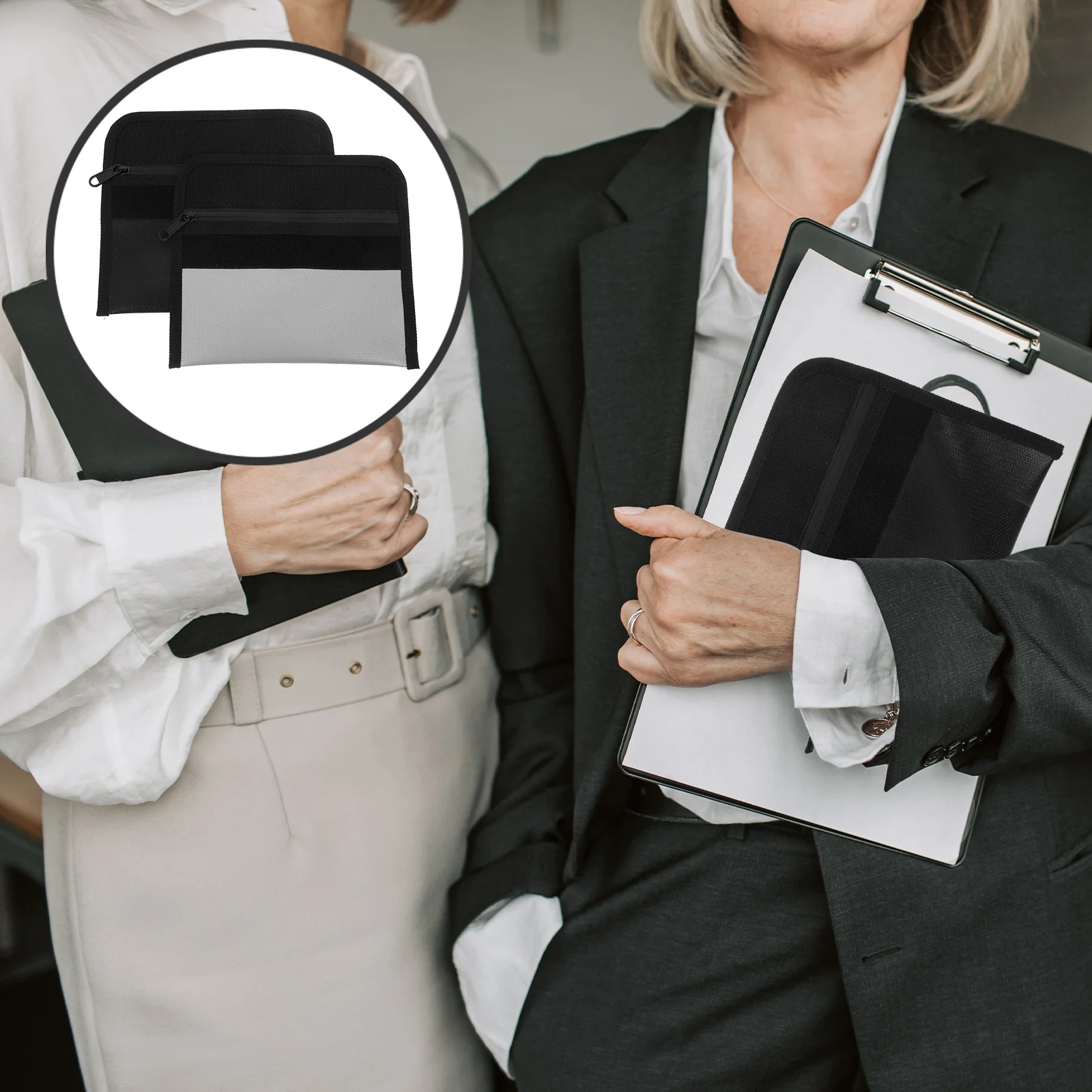 

2Pcs Fireproof Money Bag Portable Document Organizer File Holder Fire Resistant Pouch for Cash Receipts Contract Storage