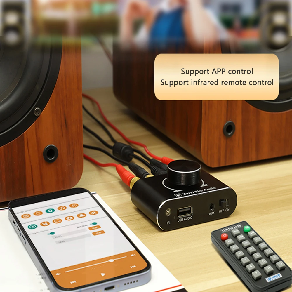 เครื่องขยายเสียงสัญญาณเสียงสเตอริโอ15W + 15W ลำโพง5.1บลูทูธพร้อมรีโมทคอนโทรล12V/24V แอมป์ขยายเสียง X15H โฮมเธียเตอร์