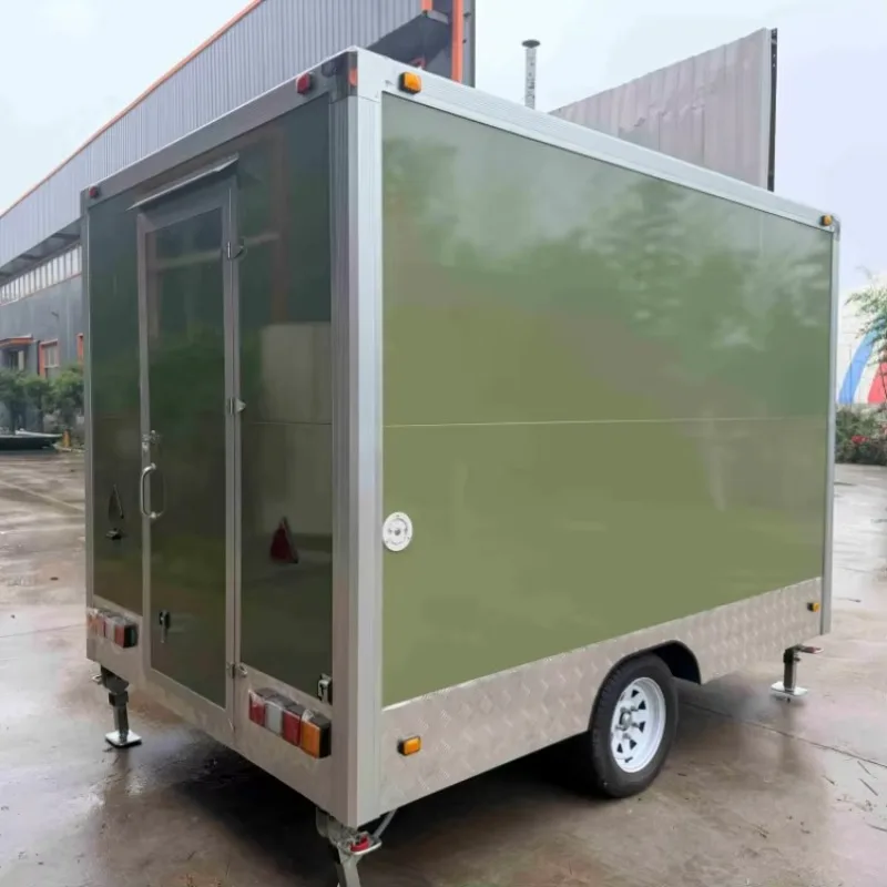 Modern 3 Meters Rectangular Street Food Cart Mobile Kitchen Catering Trailer with Personalized Spray Painting