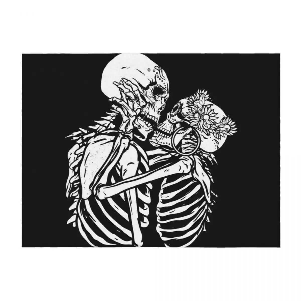 

Loving skeleton couple. Throw Blanket Luxury Brand Luxury Furry Personalized Gift Blankets