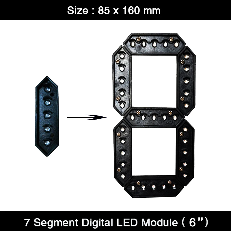 4Pcs/Lot Waterproof 6-Inch LED 7-Segment Display Module Multicolor Number Display for Digits Easy-to-Read Digital Show