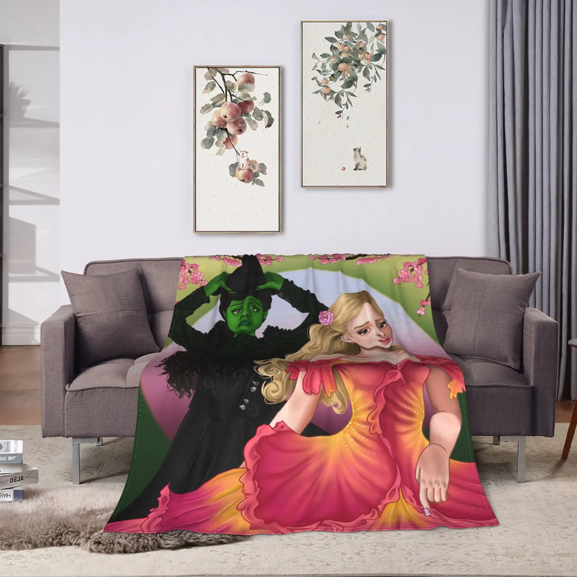 Soft Warm Blankets Decorative Wicked For Good Glinda and Elphaba  Bedding Throws  Flannel Bedspread For Couch Bed Sofa Bed Cover