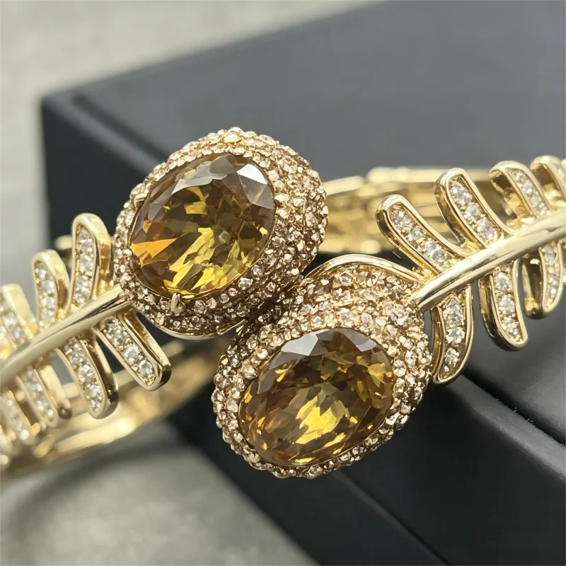 Vintage Sultanite Open Bangle for Women Luxury Handmade Fine Jewelry for Daily Wear