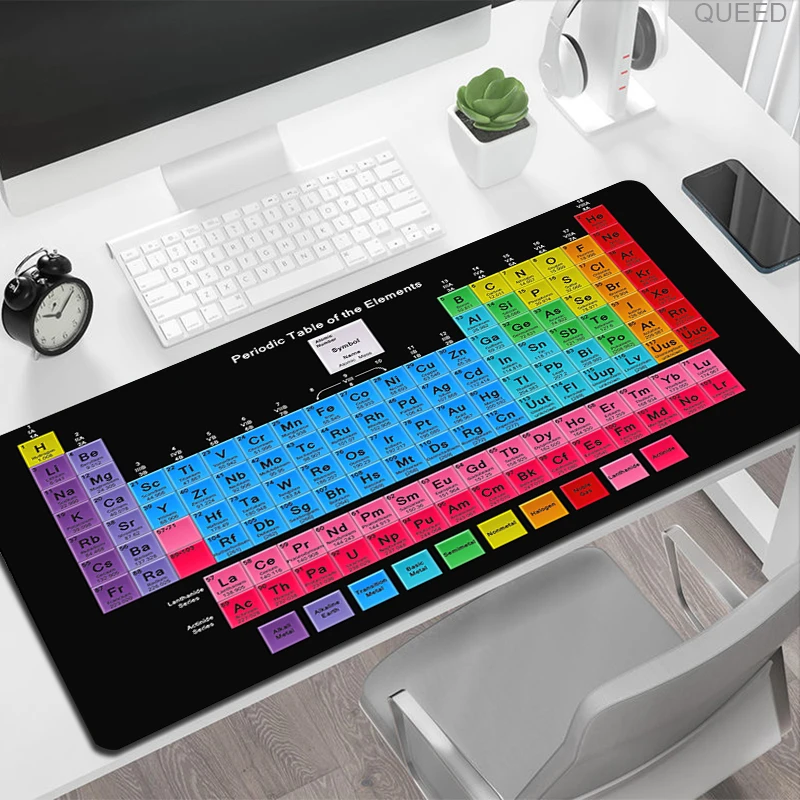 Pc Gamer Mousepad Periodic Table of Elements Computer Desk Mat Gaming Laptops Mouse Mats Mause Pad Glass Cabinet Keyboard Carpet