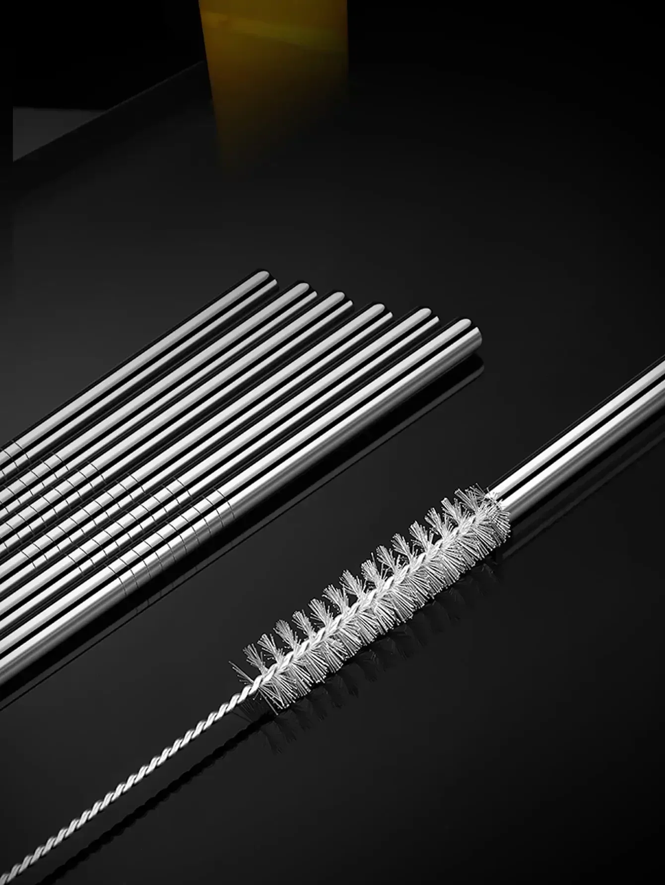 4PCS 304 Stainless Steel Replacement Straw Compatible with 30 Oz 40 Oz Cup Tumbler 4 Reusable Straws with Cleaning Brush