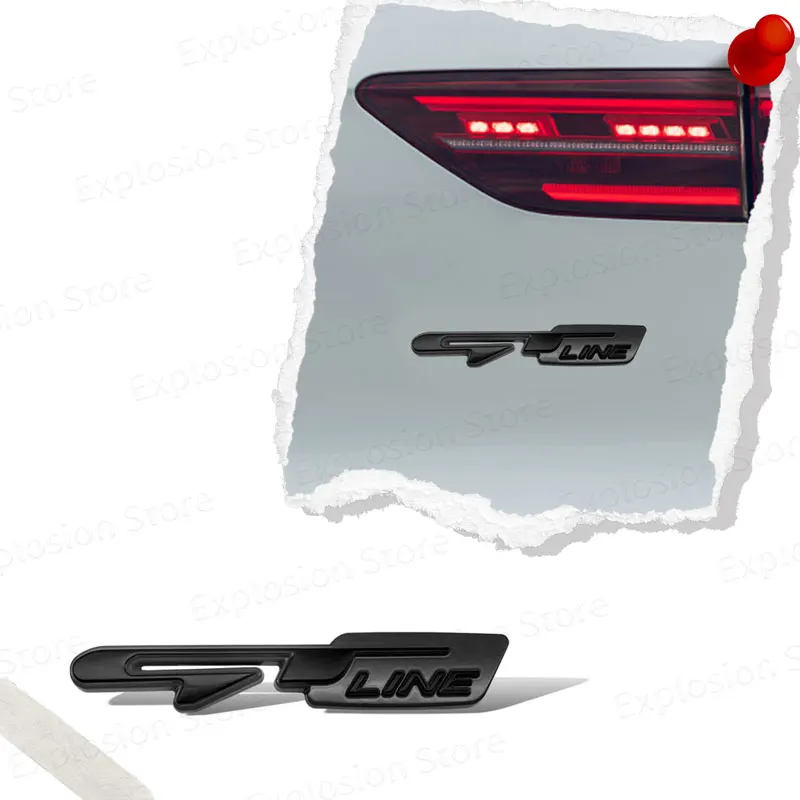 ملصق معدني لخط GT لديكور السيارة ، شعار الشواية ، شارة الصندوق الخلفي ، شارات لبيجو RCZ ، كيا سبورتاج ريو K3 K5 #2