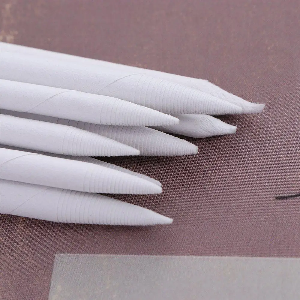 16pcs Solid Blending Stump and Tortillion Set Durable Multiple Size Pencil Blending Sticks with Sandpaper Pencil Sharpener