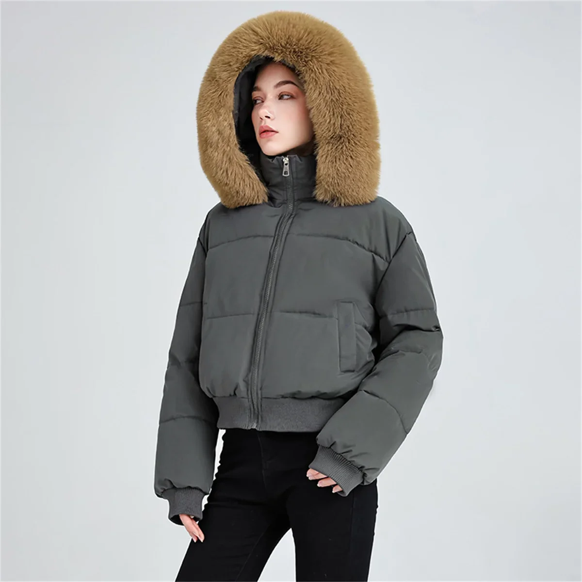 

2025 New In Korean Zipper Hooded Parka Coats Lady Outfit Warm Jacket Chic Streetwear Fashion Autumn Winter Vintage Coat Women
