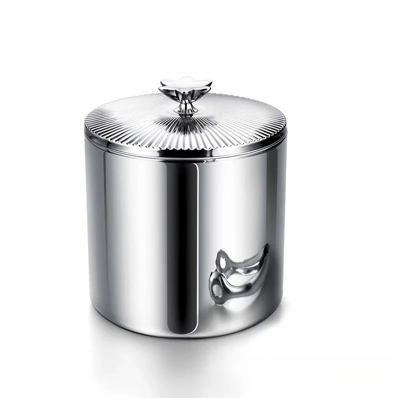 Light luxury stainless steel ice bucket Light luxury double ice storage bucket Creative champagne bucket Red wine ice Hig