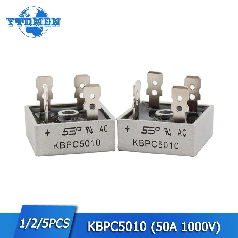

1/2/5pcs Rectifiers KBPC5010 50A 1000V Diode Bridge Rectifier Electronics Kit