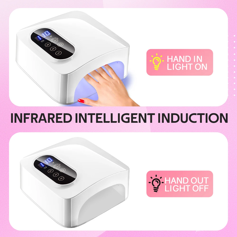 مصباح تجفيف الأظافر اللاسلكي ، 36 مصباح LED ، الأشعة فوق البنفسجية ، جل ، قابل لإعادة الشحن ، لاسلكي ، علاج طلاء سريع ، أدوات مانيكير ، 72 واط