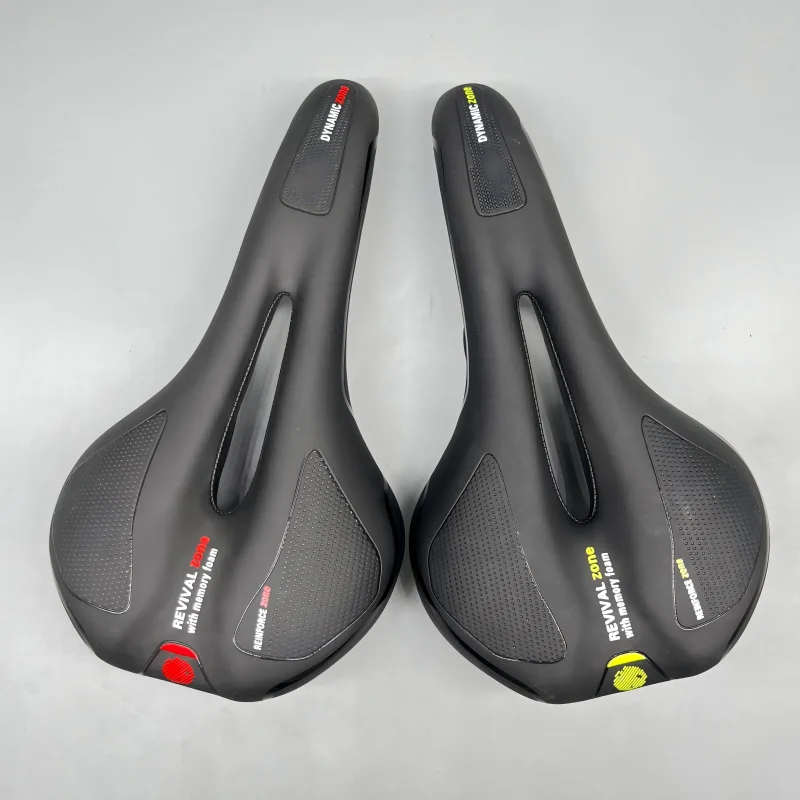 女性用男性用コンフォートバイクシート、デュアル衝撃吸収ボールメモリーフォーム防水ワイドバイクサドル、多くの自転車に適しています