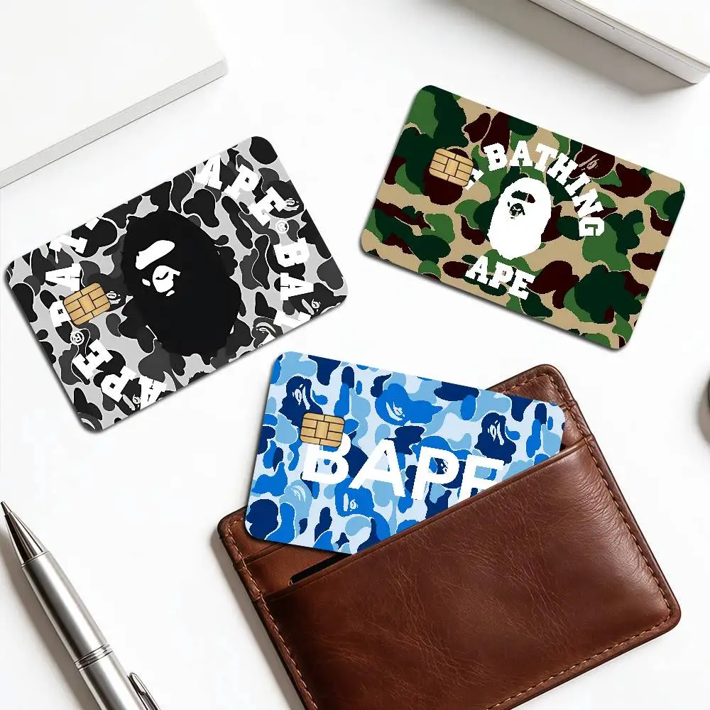 Luxurious B-bapeS Logo Cartoon Credit Card Skin Stickers for Bank Card Bus Metro Card Sticker Waterproof Women Gift