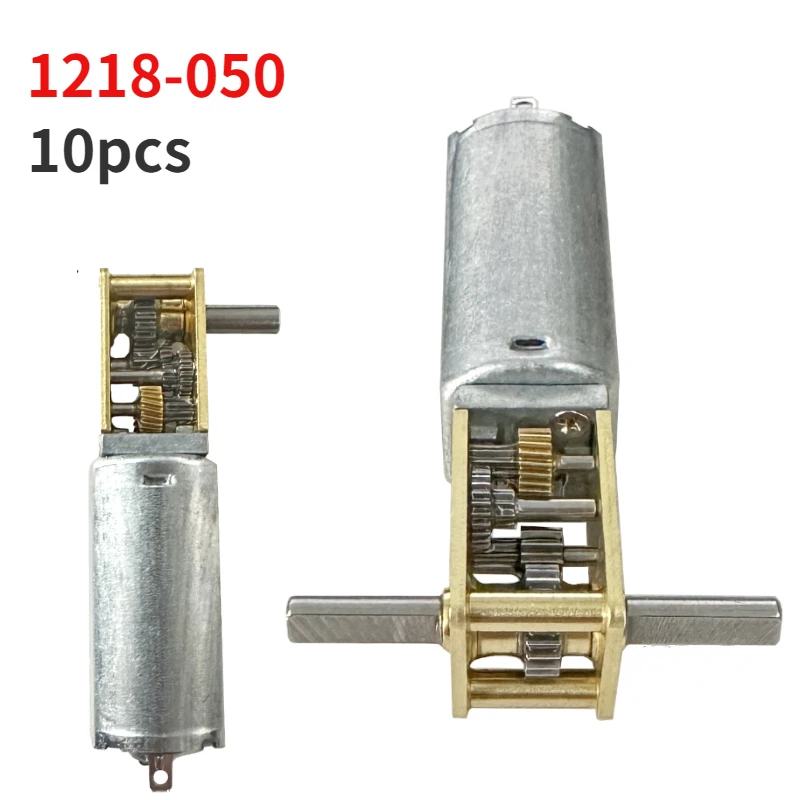 10pcs 1218-050 3/6/12V Single/Double Axis High Torque Metal Micro Reducer DC Motor Turbo Worm Self Locking Smart Car