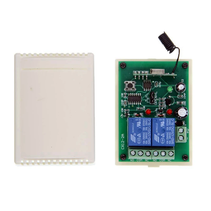 433MHz Universal Wireless Remote Control Switch DC 12V 24V 2CH Motor Lamp Relay Switch, Used For Lamps/Electric Push Rods/Motors
