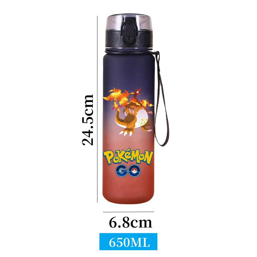 650ml pokemon pikachu charizard anime esportes garrafa de água bulbasaur squirtle beber garrafas viagem ciclismo caminhadas ginásio jarros