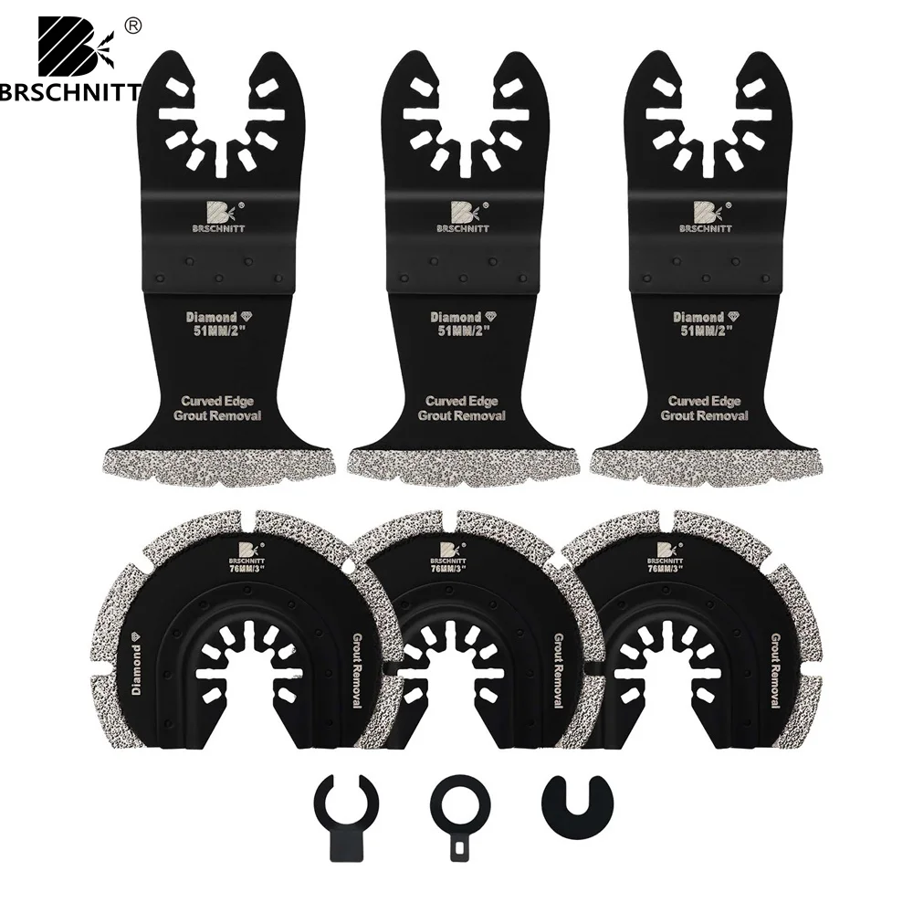 

BRSCHNITT Oscillating Saw Blades Semi Circle Universual Flush Cutting for Cement Ceramic Tile Marble Oscillating Multitool Blade