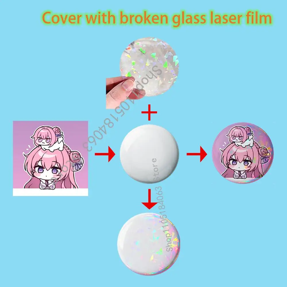 Custom Badges With Laser film 25 32 44 58 75 mm Round Pin Brooch DIY Collect Gifts Cosplay Decor Souvenir Nijigen Otaku Culture