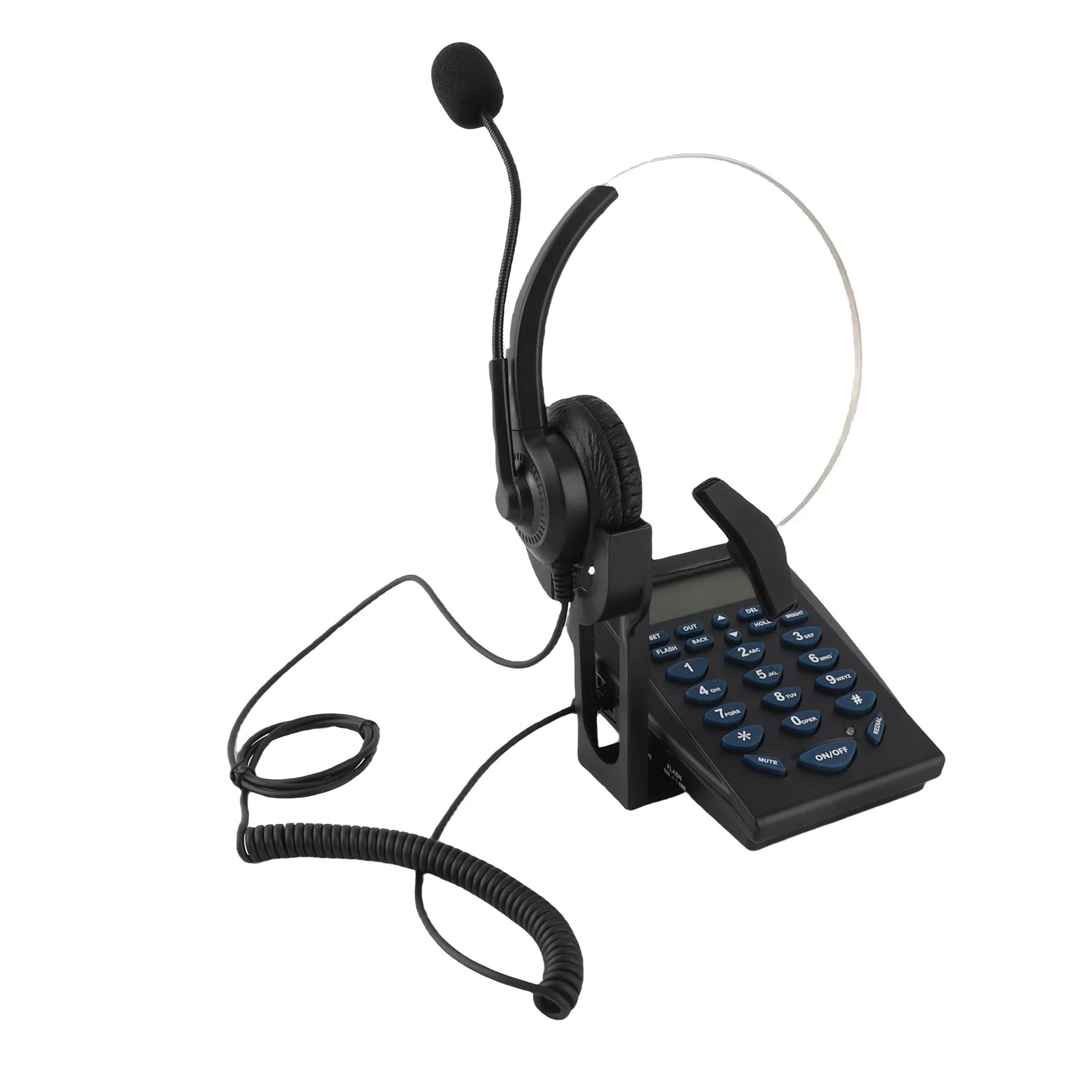Business Office Call Center Multi Functional Phone Dial Pad Call Center Practical Traffic Telephone Headset Noise Reduction Call