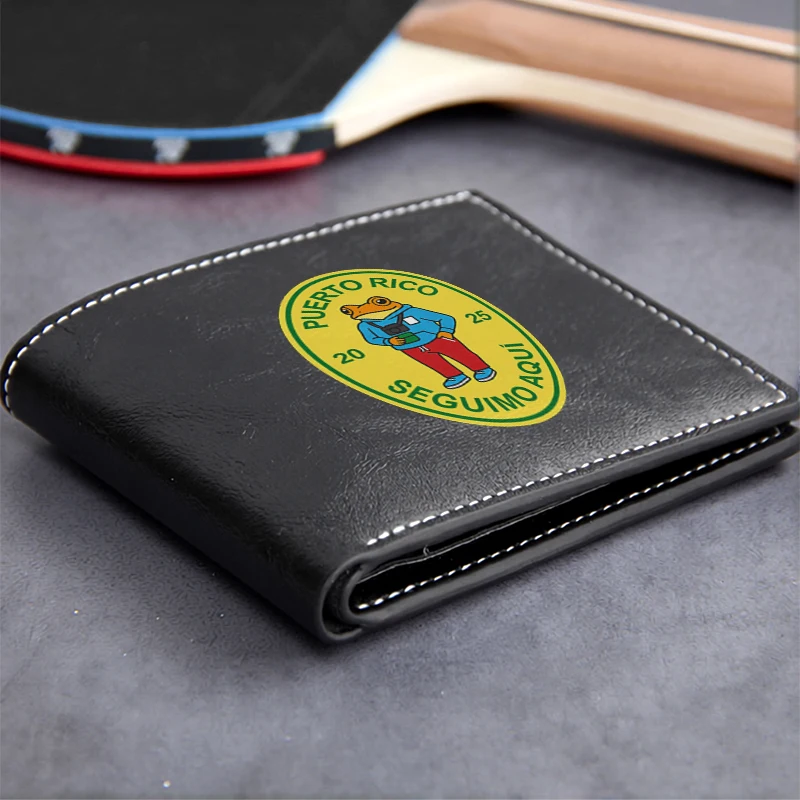 PUERTO RICO FROG EMBLEM MEN'S PU LEATHER WALLET SLIM DURABLE LIGHTWEIGHT BUSINESS STYLE ACCESSORY PREMIUM QUALITY DESIGN