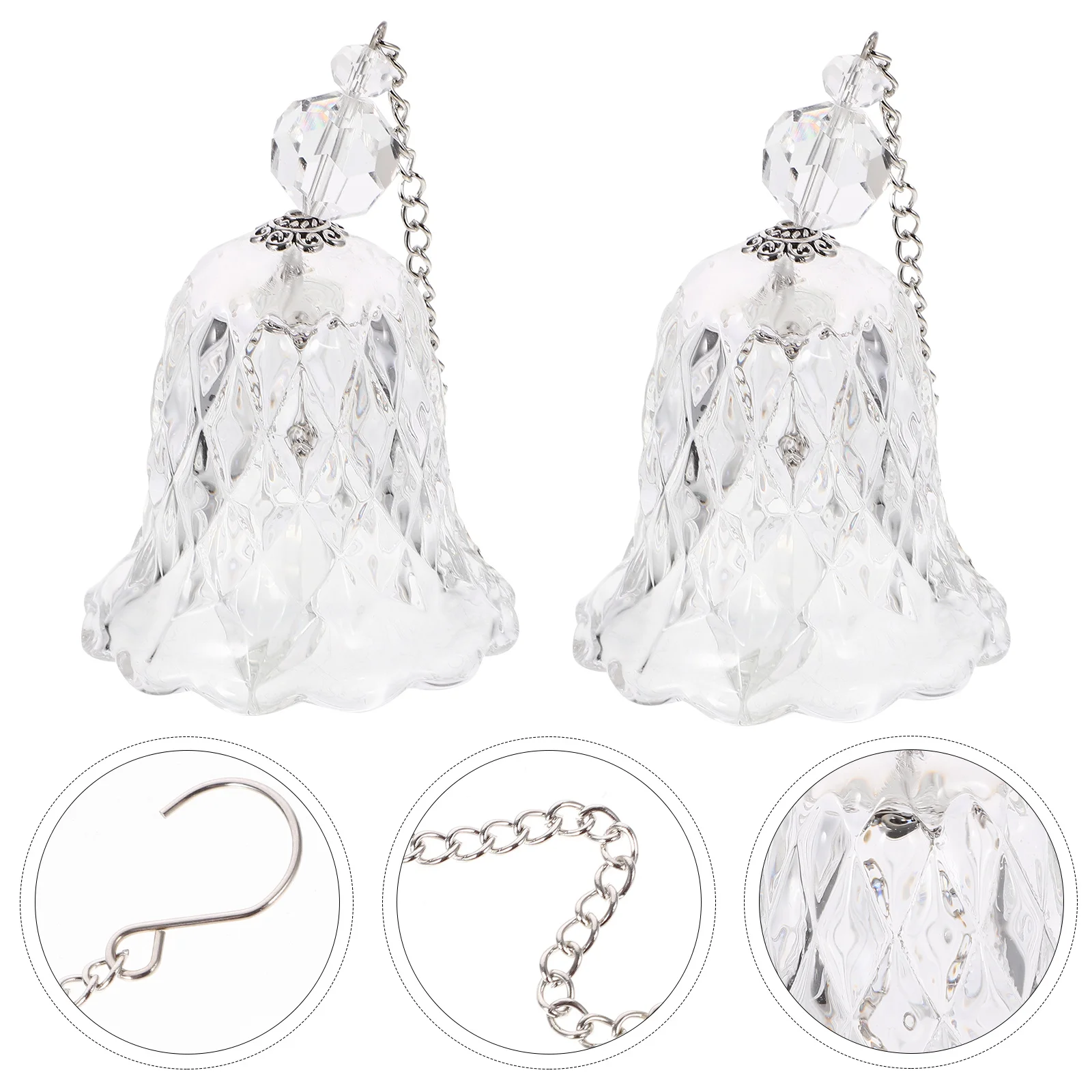 

2Pcs Crystal Rainbow Sun Catchers Hanging Pendant Bell-Shaped Wind Chime Decorative Ornaments for Window Garden Home