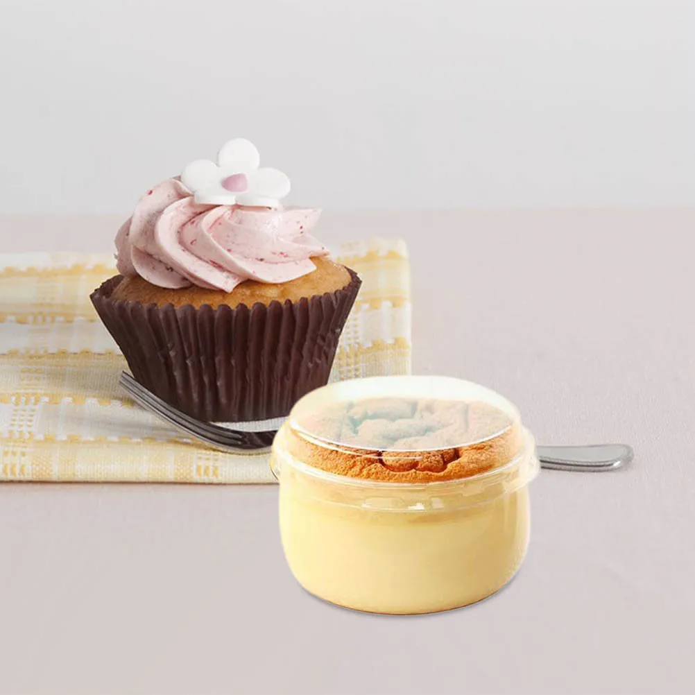 

Japanese Style Transparent Pudding Cups 50 Pcs Heat Resistant Reusable Dessert Containers for Baking Caramel Pudding with Lids