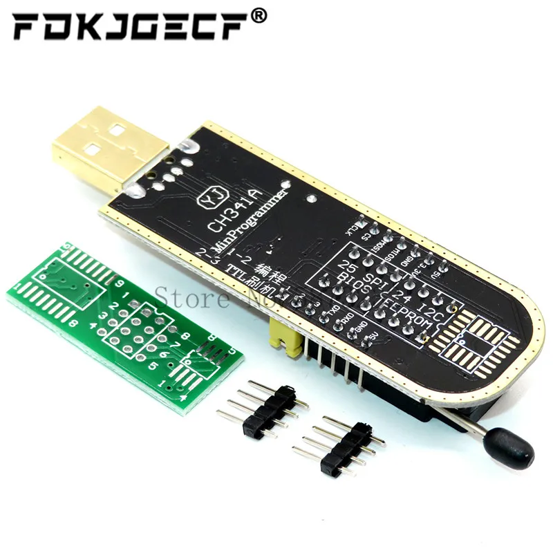 CH341A 24 25 Seri EEPROM Flash BIOS USB Programmer Modul + SOIC8 SOP8 Klip Tes untuk EEPROM 93CXX / 25CXX / 24CXX DIY KIT