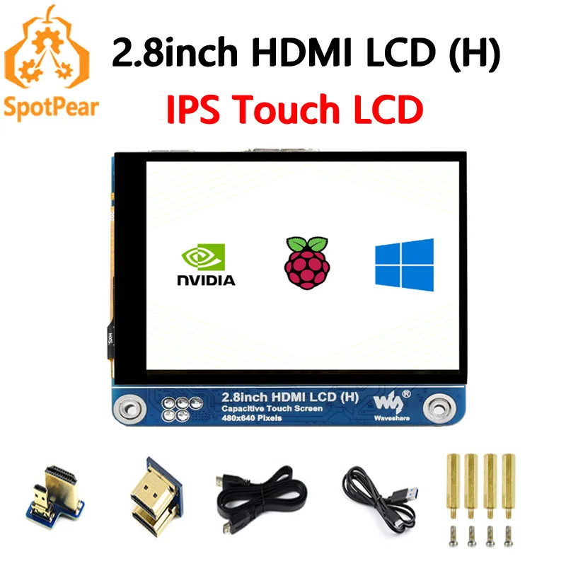 Raspberry Pi LCD 2.8inch HDMI LCD IPS 480×640 High Resolution 2.8 inch Touch Display