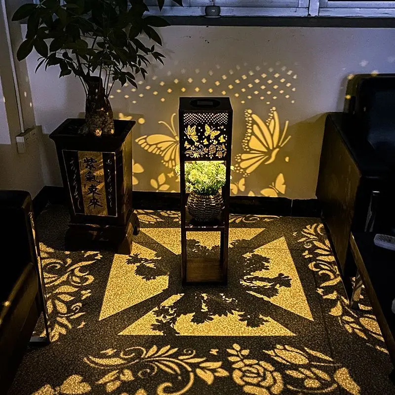 New solar flower stand floor lamp garden courtyard decoration outdoor balcony layout ambient light landscape light