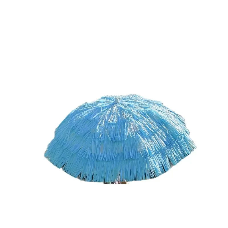 JMZ Straw Beach Umbrella Women Summer Sunshade Portable Raffia Parasol Large Size Fit All Models Outdoor Travel Vacation