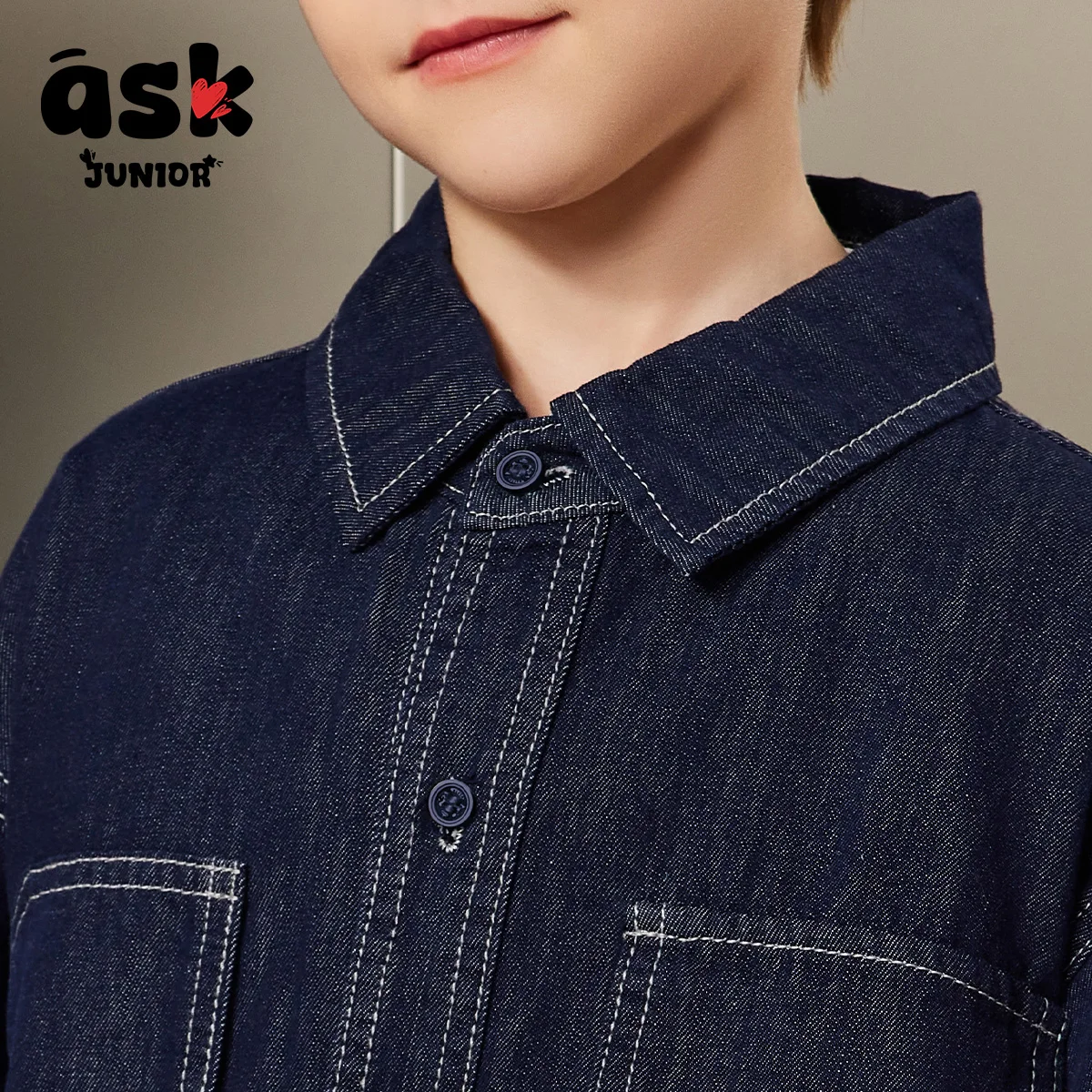 اسأل جونيور المتوسطة والكبار الأولاد الخريف الأطفال خمر غسلها الدنيم في سن المراهقة العصرية بارد طويلة الأكمام التلبيب أعلى سترة #5