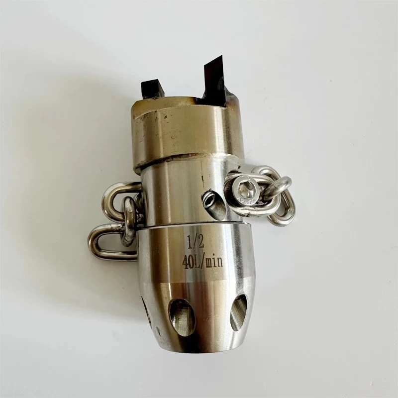 40L High Pressure G1/2 Thread Ceramic Sewer Jet Nozzle Durable Steel Head For Pipeline Drainage Dredging Cleaning