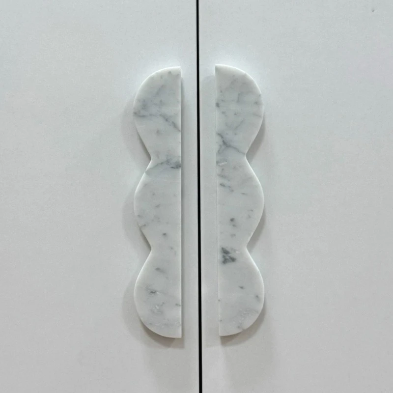 

Wabi-Sabi Marble Irregular Door Handle Creative Luxury Decorative Wardrobe Pull Unique Furniture Handle For Living Room