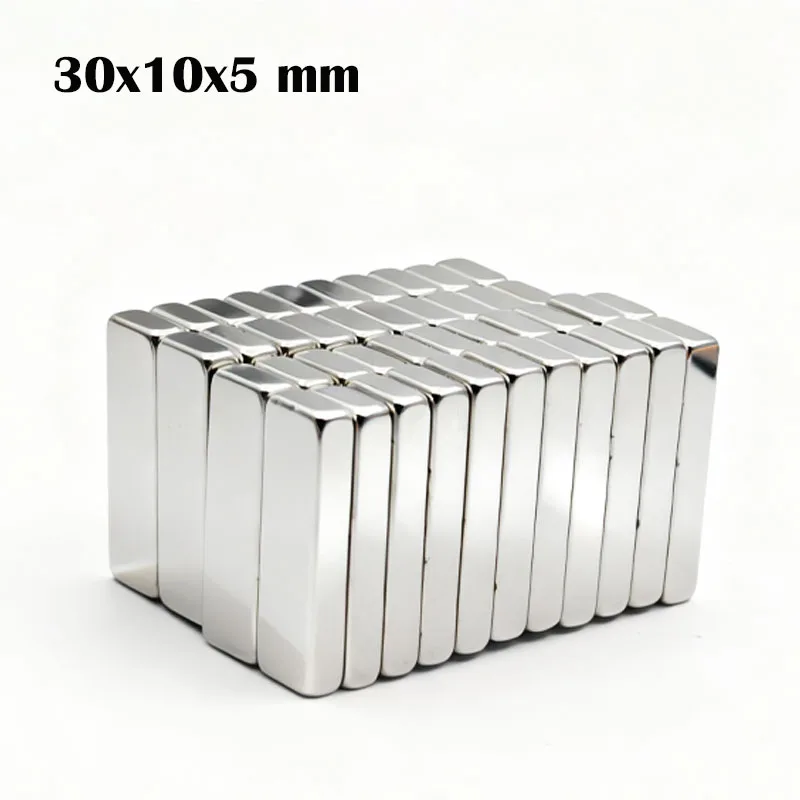 

5-20 Pcs Super Powerful Block Magnet Neodymium Magnet NdfeB N35 Strong Permanent Magnetic imanes Refrigerator Magnet 30x10x5mm