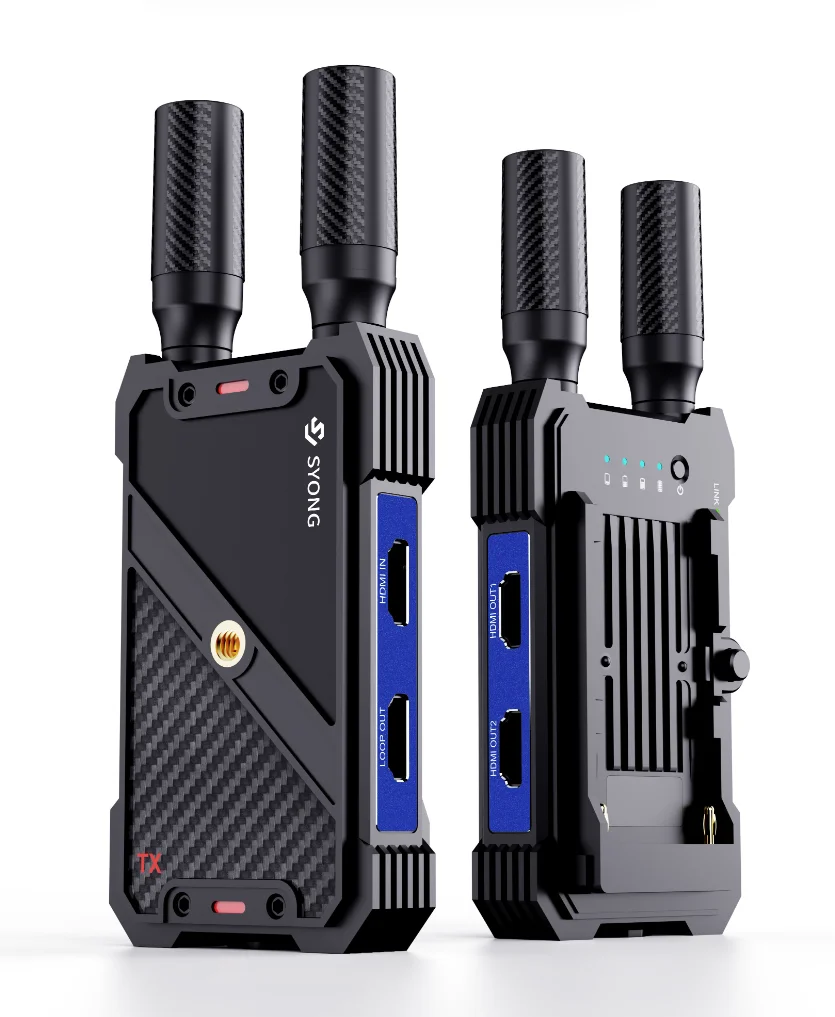 

SYONG 400M Wireless HDMI Extenders 1080P 60Hz Point To Multi-Point (4pc) NP-F Series Chargeable Battery , Local Loop Out
