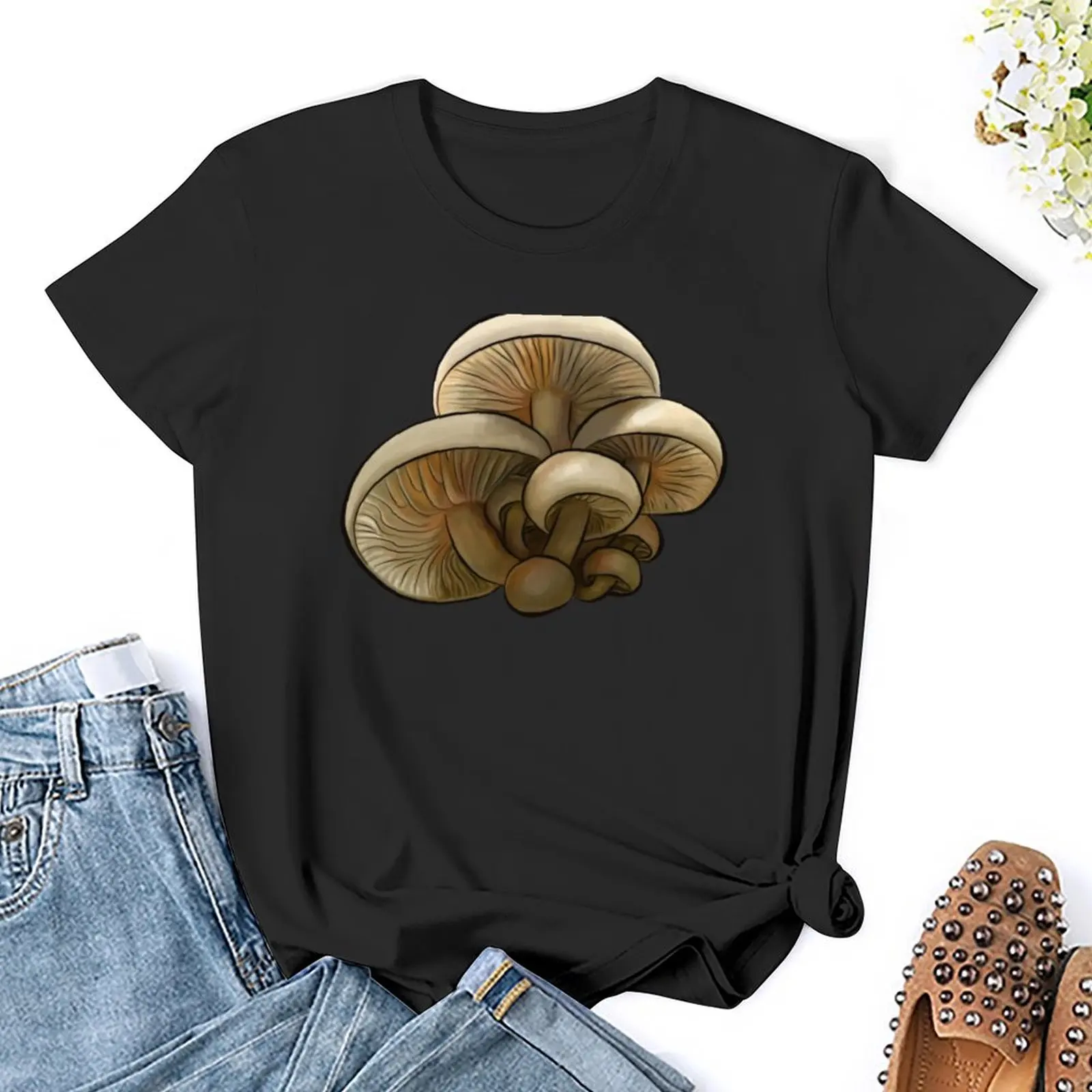 Mushroom family T-Shirt animal print shirt for girls vintage clothes Short sleeve tee Woman clothes