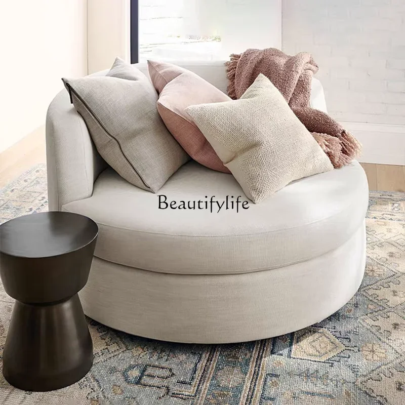 

ls 35Italian light luxury round single sofa American medieval rotatable lazy leisure chair