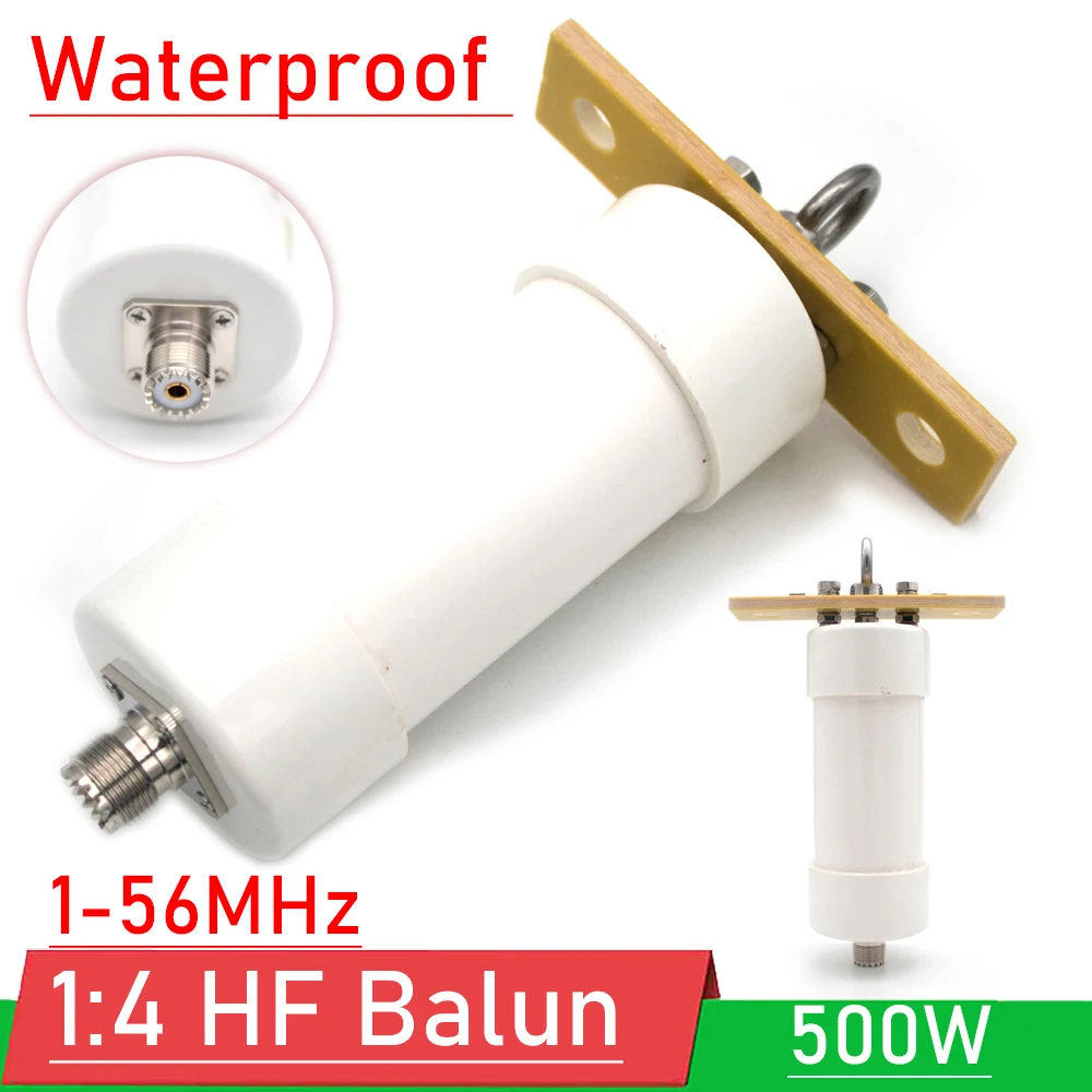 Balun 500w hf Balun para 156m Comunicação de Ondas Curtas Winton Antena Balun rf Ham Rádio Amplificador de Impedância Transformação 1:4